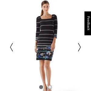 White House Black Market FLORAL KNIT SHIFT DRESS